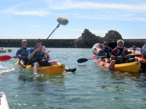 filming our guided kayak tour to seymour tower,jersey